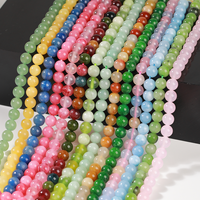 Collection de calcédoine naturelle multicolore en gros, perles de calcédoine de couleurs mélangées, pierres précieuses assorties, fournitures de bijoux DIY