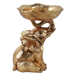 Ciotola Decorativa a Forma di Elefante in Resina con Dettagli Scolpiti, Centrotavola per Tavolino da Caffè, Portaoggetti per Caramelle e Chiavi - Product Image 1
