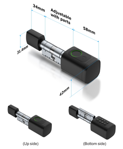فيانز 5 طرق فتح تويا TT التطبيق بصمة الأصبع كلمة مرور بطاقة RFID IC قفل الباب مفتاح ميكانيكي اسطوانة ذكية قابلة للتعديل - Product Image 4
