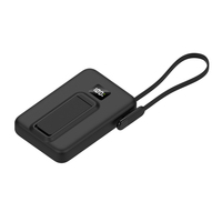 Banque d'alimentation portable 10000 mAh avec USB PD 3.0 et QC 4+ Charge rapide, câble Type-C intégré, charge sans fil, écran LED pour montre