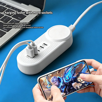 Hub de charge rapide USB compact 25W, prise EU, plaqué nickel, station de charge multi-appareils avec lumière nocturne