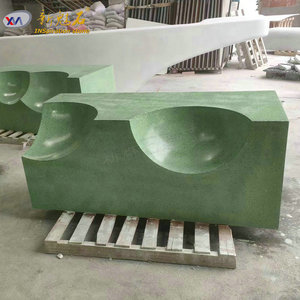 Nuevos Materiales de Construcción de Piedra, Silla de Terrazo Verde, Muebles de Exterior GRC, Taburete Artístico para Parques y Plazas - Product Image 1