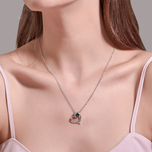 <span class=keywords><strong>MIO</strong></span>, nuevo collar de joyería de moda, collar de plata con letras de corazón, colgante de <span class=keywords><strong>diamantes</strong></span> brillantes para regalo del Día DE LA MADRE ajustable - Product Image 2