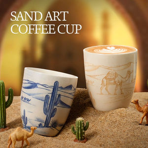 Taza de Espresso de Porcelana Creativa Árabe, Diseño de Camello del Desierto Estilo Medio Oriente, Apta para Microondas y Lavavajillas, Regalo de Ramadán - Product Image 1