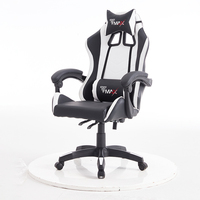 Chaise de jeu pivotante en similicuir PU pour bureau et PC, avec hauteur réglable et inclinaison