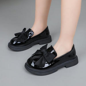 Mocasines con Detalle de Lazo y Estampado a Cuadros Primavera 2025, Zapatos Sin Cordones Negros Estilo Británico, Parte Superior de PU, Suela de Plataforma de Goma - Product Image 6