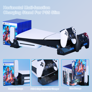 Soporte horizontal Honcam y estación de carga rápida, cajas de juego remotas de 2 puertos de almacenamiento de 2 puertos para Playstation 5 Controller Slim - Product Image 2