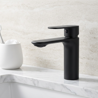 Mitigeur de lavabo électrique thermostatique moderne en laiton chromé à poignée unique et à trou unique avec cartouche en acier inoxydable