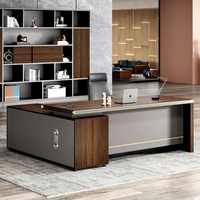 Bureau de direction moderne et luxueux, ergonomique, écologique, durable, en panneaux de bois, avec armoire de rangement extensible pour usage commercial