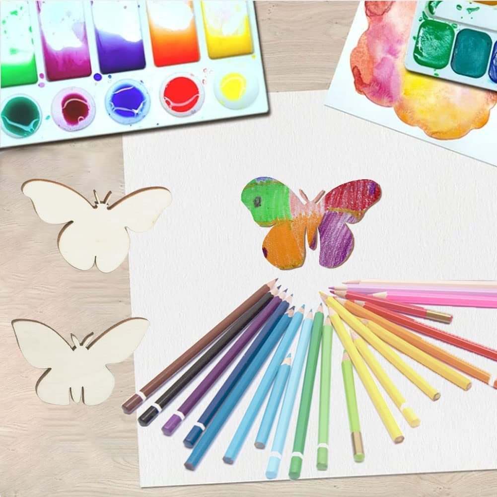 38 Pièces De Découpes De Papillons En Bois - 8 Modèles Différents à Peindre, Idéal Pour Bricolage Enfants Et Déco Maison
