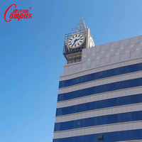 Jam Menara Tahan Air Ukuran Besar untuk Eksterior Gedung, Jam Dinding GPS Kustom dengan Pencahayaan