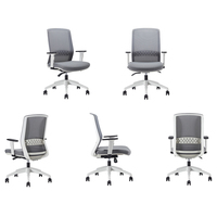 Chaise de bureau réglable en hauteur KOHO, chaise pivotante en maille avec base en nylon et 3 vérins à gaz, idéale pour les projets de conception de lieux de travail