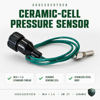 Capteur de pression pour moteur diesel X00E50207928, filetage M14x1.5, cellule céramique hexagonale SW27 avec câble, compatible marine et générateur