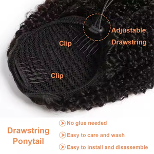 Vente en gros Extension de queue de cheval vague d'eau pièce de cheveux vietnamiens bruts avec cordon de serrage queue de cheval avec pince en 100% perruque de cheveux humains pour femmes - Product Image 5