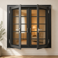 Fenêtre à battants multiples Hangxing, double ouverture, avec grille centrale fixe, pour maison résidentielle, vente en gros usine