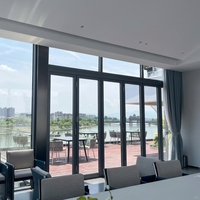 Porte pliante de villa en verre trempé, fenêtre fixe américaine et canadienne, double vitrage, porte pliante en aluminium sur mesure, design moderne pour centre commercial