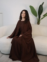 Robe Abaya pour l'Aïd, Ensemble de 3 Pièces pour Femmes, Robes Musulmanes, Cardigan en Dentelle, Robe, Ensemble 3 Pièces, Ramadan, Dubaï, Abayas de Soirée, Kaftan, Vestidos, Jalabiya