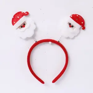 Natal Headband Antlers Papai Noel Xmas Tree Hat Hairband Kids Adult Party Deals Acessórios para o cabelo set