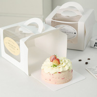 Boîtes en papier Vente en gros Jolie boîte à biscuits blanche Boîte à gâteau jetable avec fenêtre