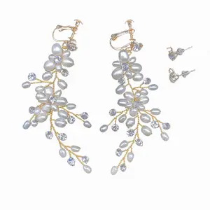 RE3585 Fresh water pearls earrings for brides handmade chandelier earrings wedding jewelry bridesmaid