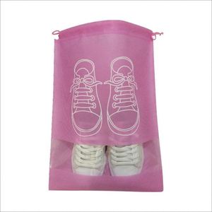 Home-use <b>Drawstring</b> Non-woven Fabric <b>Waterproof</b> Customizable Logo Printing Fashionable Travel Storage <b>Bag</b> for Shoes - Product Image 2