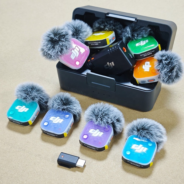 DJI Mic Mini 2S Original 2TX 1RX Wireless Mic 32bit 14.5GB 4CH AI Cancel 48kHz 12g 400m Live Podcast Supplier Wholesale