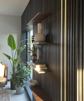Panneaux muraux insonorisants en fibres de bois, grille absorbante acoustique, panneaux acoustiques pour mur d'arrière-plan de salle de conférence