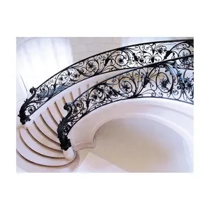 Luxury customized villa veranda wront iron metal mesh railing