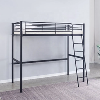 Lit mezzanine moderne en métal pour une personne – Idéal pour la famille