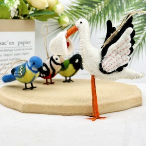 Hecho a mano dibujos animados lana fieltro pájaro Gaviota grúa llavero colgante ecológico decoración <span class=keywords><strong>foto</strong></span> regalo - Product Image 2