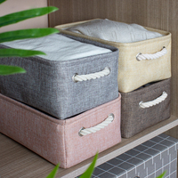 Paniers de rangement pliables en coton et lin, conteneurs de rangement pour jouets d'enfants, vêtements et articles divers, armoire