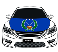 Housse de capot de voiture élastique avec drapeau de la Guyane, housse de protection décorative pour capot de moteur en polyester extensible pour véhicule
