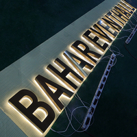 Extérieur grande taille bâtiment acrylique Surface Led éclairage rayonnant canal arabe lettre signe