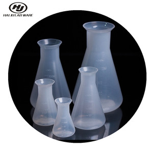 Haiju Lab ขวดพลาสติก Erlenmeyer ขนาด<span class=keywords><strong>100</strong></span>มล. ดีไซน์สามเหลี่ยมทรงกรวยสำหรับเคมีเครื่องมือวิเคราะห์ในห้องปฏิบัติการ - Product Image 5