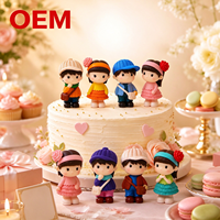 Set Figur Pasangan untuk Hiasan Kue, Miniatur Resin Plastik, Mainan Model Boneka, Dekorasi Kue Pernikahan, Ulang Tahun, Hari Jadi, Taman Peri