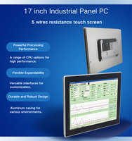 PC industriel tactile 17 pouces en alliage d'aluminium avec contrôle tactile, processeur I5 6200U/i5 7200U/i7 7500U, étanche IP65, Skylake/Kaby Lake, 8 Go DDR4