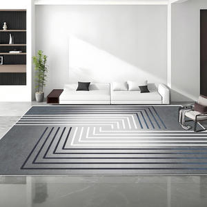พรมพื้นที่เรขาคณิตสมัยใหม่รูปสี่เหลี่ยมผืนผ้าเส้นใยโพลีเอสเตอร์กันลื่นห้องนั่งเล่นในบ้านห้องนอนพรมปูพื้น H-030-10 - Product Image 1