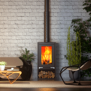 <span class=keywords><strong>Chimenea</strong></span> Vertical Moderna de Acero Craftsman Red Flame con Combustible de Leña, Calefacción Independiente - Product Image 4