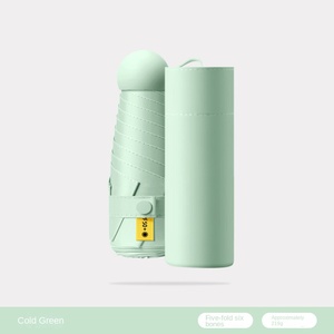 Custodia personalizzabile con colla nera UV parasole cinque volte Ultra leggera per specchio capsula ombrello da ragazza Design classico per i viaggi - Product Image 5