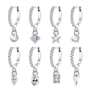 Mode zircon boucles d'oreilles goutte d'eau étoile à cinq branches oreille clip femmes Piercing <span class=keywords><strong>bijoux</strong></span> fête mariage charme <span class=keywords><strong>bijoux</strong></span> de corps - Product Image 1