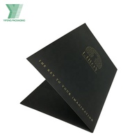 Carpeta de papel A4 con bolsillos, carpeta de presentación de laminación con impresión de lámina dorada personalizada, logo impreso mate
