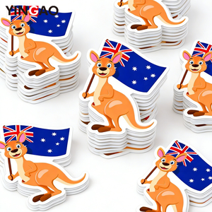 Autocollants personnalisés en vinyle découpé imperméables motif kangourou et <span class=keywords><strong>koala</strong></span> mignons pour ordinateur portable, téléphone, bouteille d'eau, journal et décoration - Product Image 1
