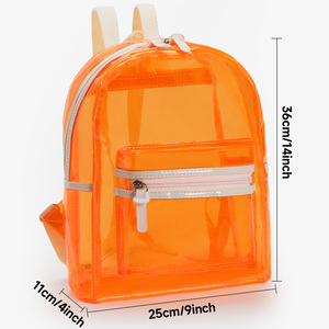 2026 NEW Large Tan Color Clear PVC Transparent School Bag <strong>Security</strong> <strong>Backpack</strong> for Students - Product Image 5