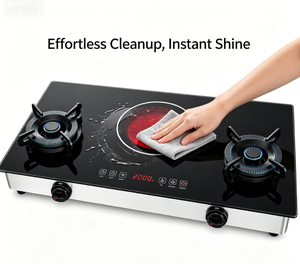 Table <span class=keywords><strong>de</strong></span> cuisson infrarouge hybride professionnelle au gaz, cuisinière double combustible à fonctionnement continu <span class=keywords><strong>pour</strong></span> cantine, snack-bar et restauration - Product Image 5