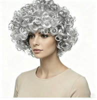 Perruque synthétique courte bouclée et moelleuse pour cosplay quotidien, postiche tendance à l'aspect naturel pour femmes