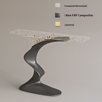Console moderne de style chinois, avec feuille d'or transparente, pour entrée de luxe ou réception, idéale pour bureau à domicile ou salon