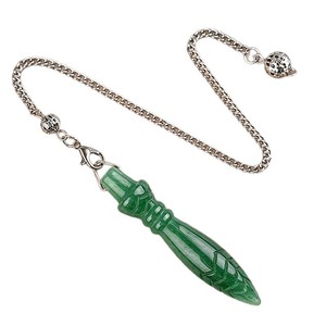 Pendentif pendule en cristal naturel, sceptre rétro, pierre de guérison pour la radiesthésie, la divination, le yoga, la méditation, bijoux Thoth - Product Image 5