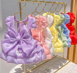 पालतू शादी की पोशाक कुत्ते के कपड़े वसंत गर्मियों के छोटे कुत्ते कुत्ते बिल्ली के लिए धनुष स्कर्ट कपड़े - Product Image 6