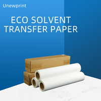 UNEWPRINT Lot de 4 en 1 Vinyle thermocollant imprimable blanc éco-solvant PU 50 cm x 30 m HTV