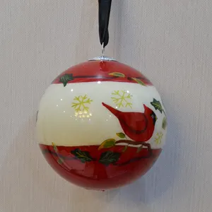 Grande ornamento personalizzato della palla di vetro di Natale con il modello dipinto all'interno